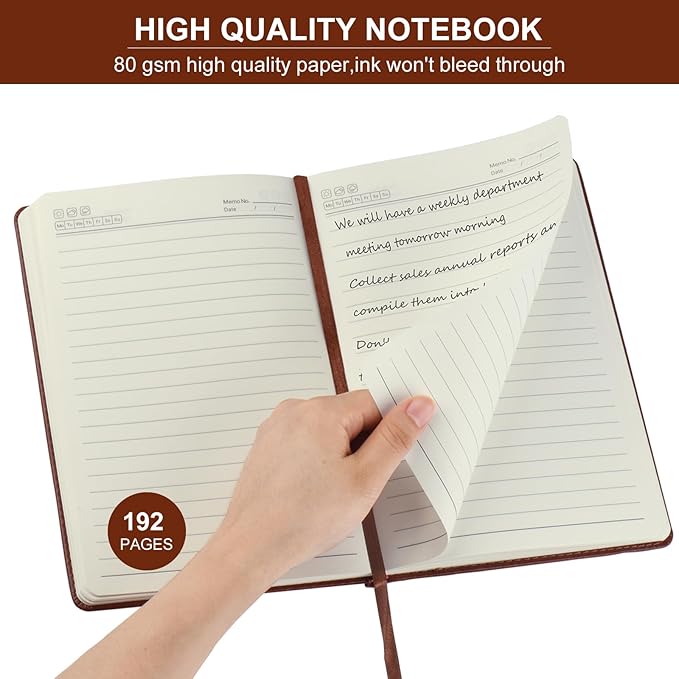 ZCZN 6 Pack Lined Journal Notebooks, 192 Pages A5 Hardcover Leather Journals for Work,Writing,School & Travel, College Ruled Journaling Notebooks for Notes Taking,Diary Journal(Black+Brown+Grey)*2-DeskLoop Office