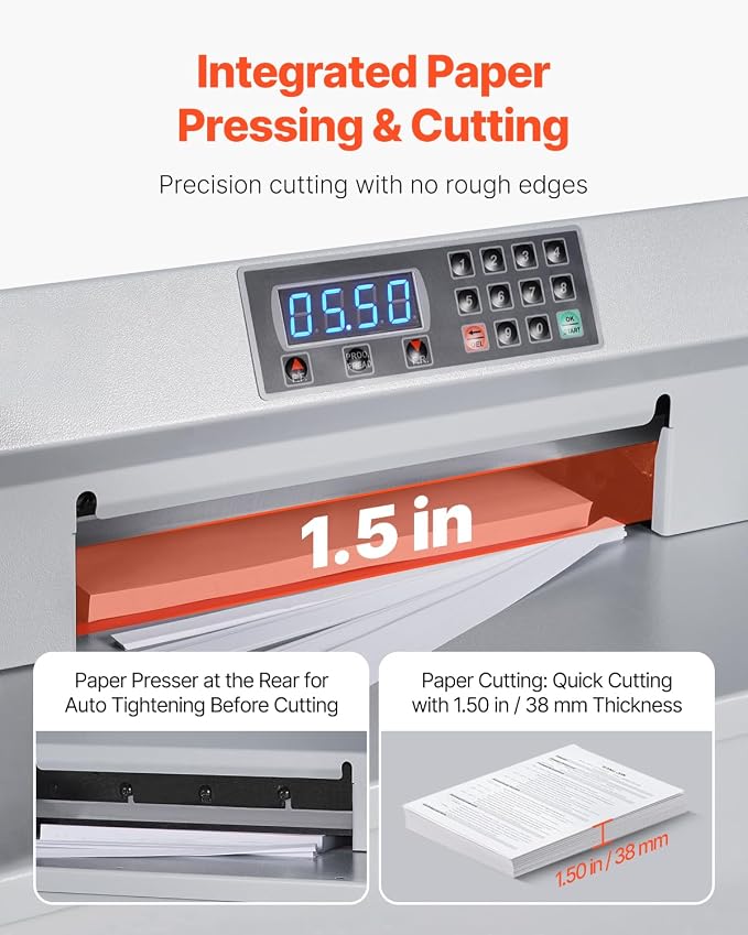 VEVOR Electric Paper Cutter, 300W Heavy Duty Paper Cutter Machine 11.8 in / 330 - Image 4