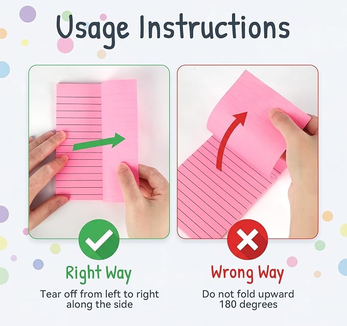 Lined Sticky Notes 4x6 in Post, 10 Pack Bright Large Ruled Post Stickies - Image 7