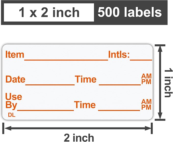 L LIKED 500 Stickers Use by 1 x 2 Inch Dissolvable Food Storage Labels - Image 2
