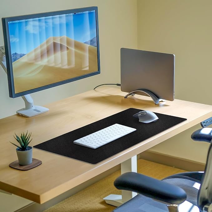 Leather Desk Pad Mat, Non-Slip Black Desk Mat, Large Mouse Pad - Image 8