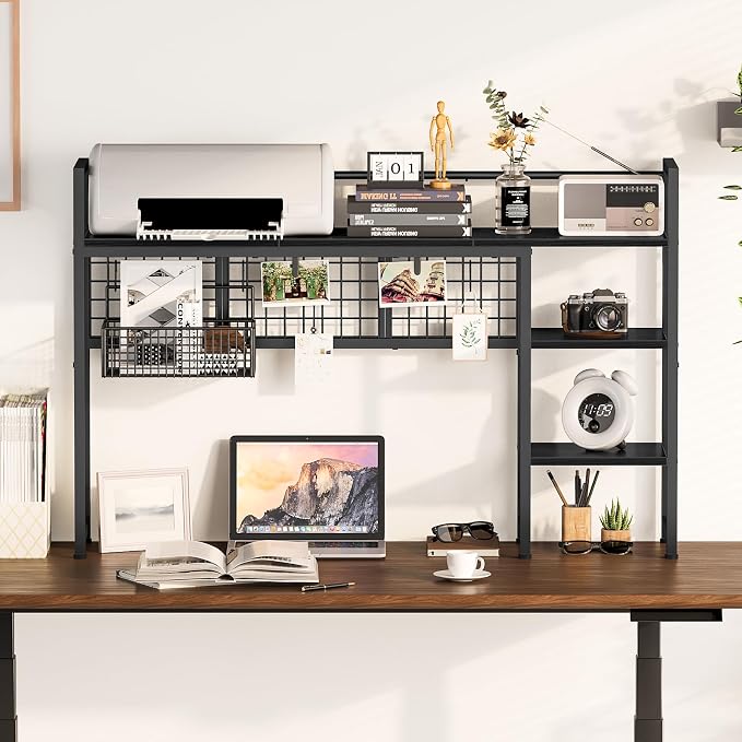 Snughome Desk Shelf, 44.9" Desktop Organizer Shelf, Desk Hutch - Image 4
