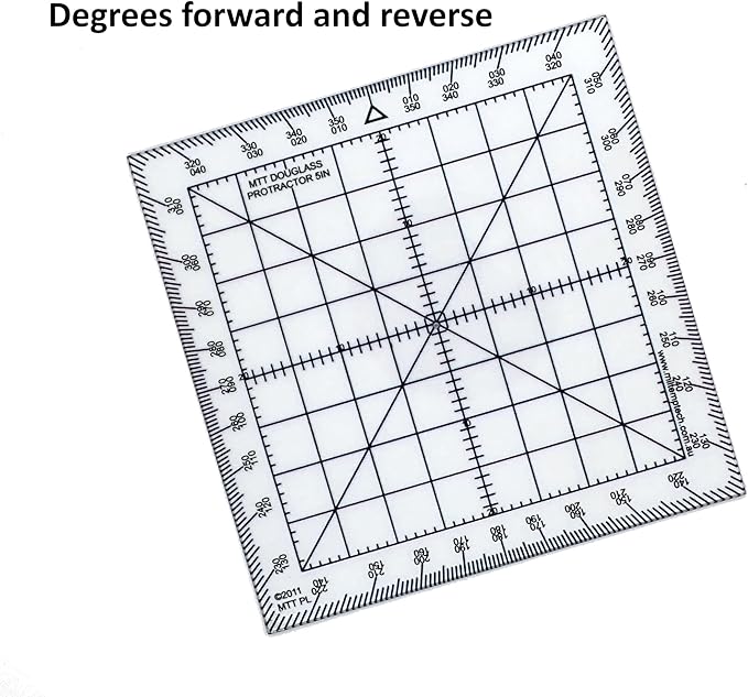 Douglas Protractor Graduated in Degrees for Angle Measurements and map Plotting for Outdoor, Marine or air Navigation, Hiking, Orienteering and Survival-DeskLoop Office