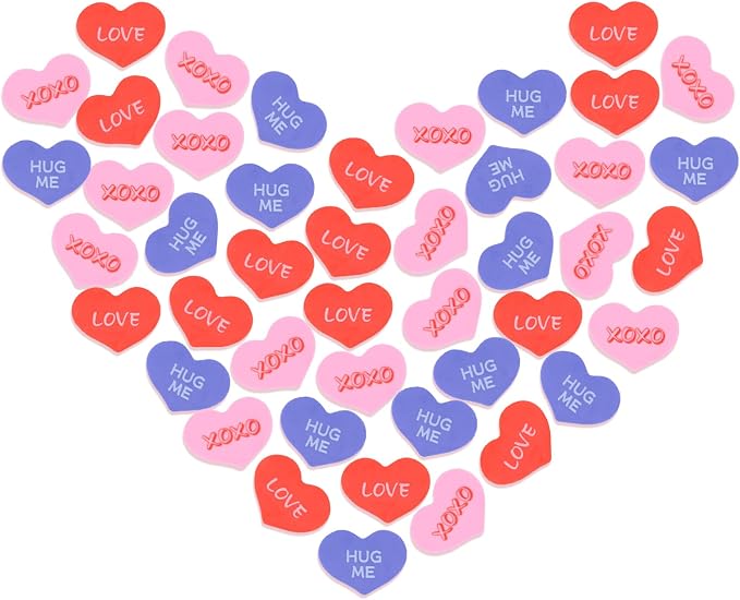 FOIMAS 210pcs Valentine's Day Erasers Conversation Heart Mini Erasers Bulk - Image 7