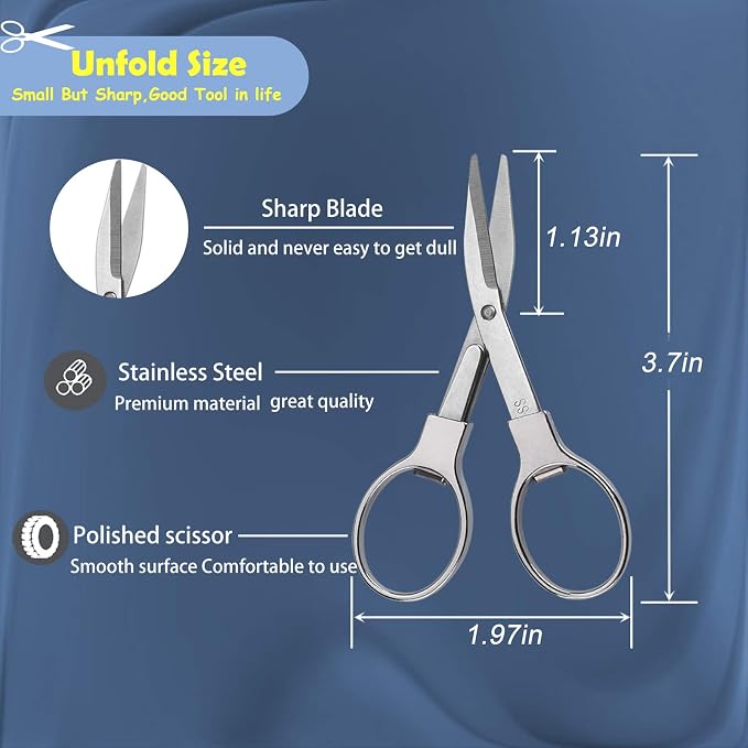 2Pcs Folding Scissors, Portable Stainless Steel Telescopic Cutter, Safety - Image 2