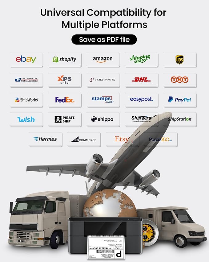 Itari Shipping Label Printer, 245BT Thermal Label Printer 4x6, Bluetooth Label Printers for Small Business, Support iOS, Android, Windows, Amazon, Shopify, USPS-DeskLoop Office