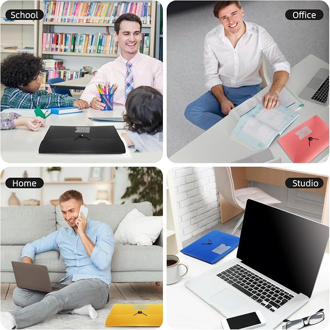4 Pack 7 Pocket Accordian File Organizer - Image 6