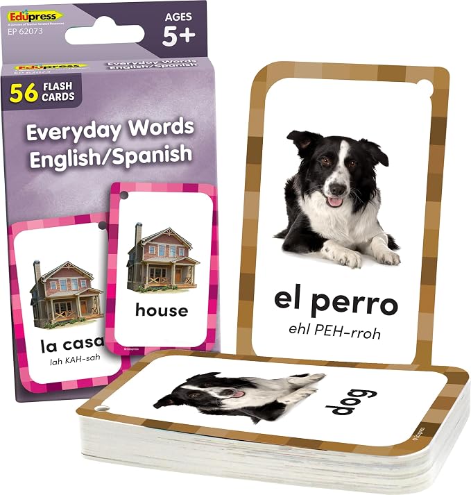 Everyday Words English/Spanish Flash Cards by TeacherCreatedResourcesOS
