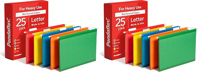 Pendaflex Hanging File Folders, Letter Size, 5 Tab Positions, Reinforced by TOPSProducts