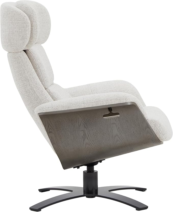 CHITA Fabric Reclining Swivel Chair with Adjustable Headrest and Ottoman for Living Room, White (Multi-Colored)-DeskLoop Office