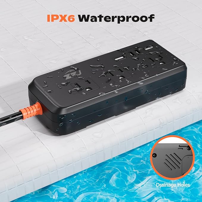 Surge Protector Power Strip,7-in-1 with 6 FT Flat PlugExtension Cord,Surge Protector,with 3 AC Outlets 2USB A,2USB C Outlets for for Home, Office, Dorm Essentials,UL FCC Listed Visit The ZZJ Store-DeskLoop Office
