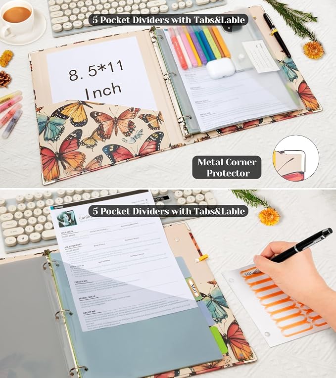 3 Ring Binder 1 Inch, BVSSX Three Ring Binders Organizer - Image 4