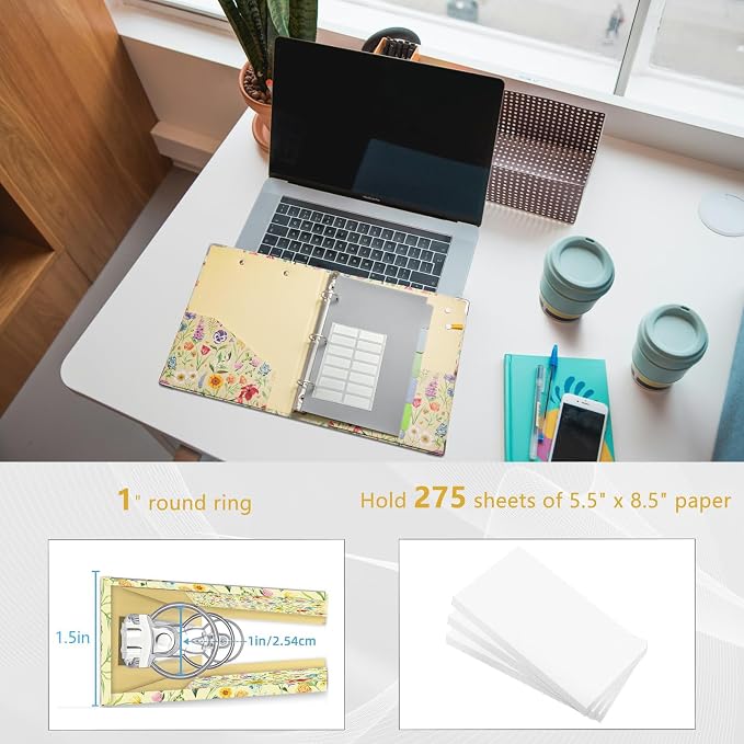 Mini Binder Organizer，1 Inch 3 Ring Binder - Image 3