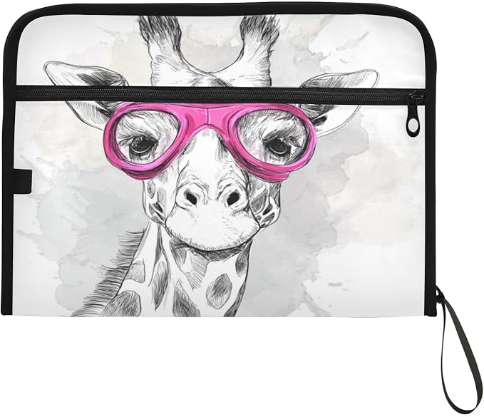 Giraffe with Goggles Accordion File Organizer Expanding Document Folder with 13 - Image 7