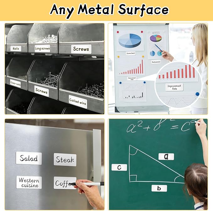 Magnetic Labels Dry Erase 4”x2” - Image 2