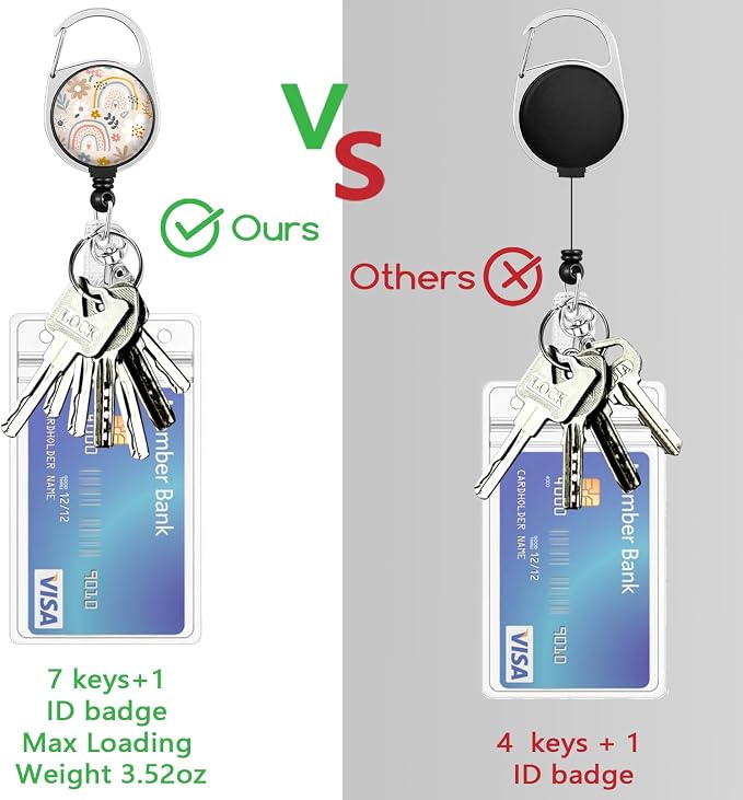 Piefly Lanyards for Id Badges, Boho Flowers Rainbows Badge Holder - Image 6