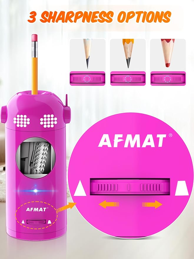 AFMAT Electric Pencil Sharpener Fully Automatic, Colored Pencil Sharpeners - Image 4