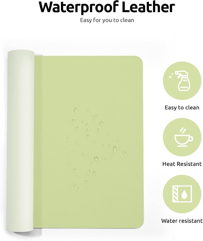 YSAGi Leather Desk Protector, Office Mat, Large Mouse Mat, Non-Slip PU Leather - Image 4