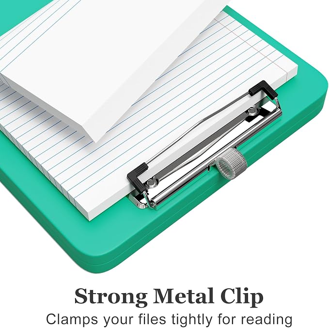 Piasoenc Small Clipboard with Storage, Clip Board with Pen Holder, School & - Image 4