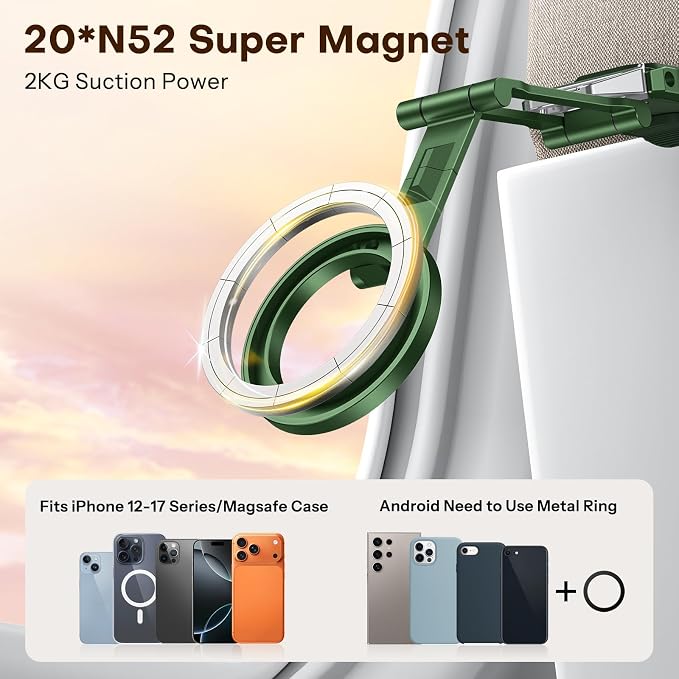 OMOTON TP02 360°Rotating for MagSafe Tripod Mount, Adjustable Aluminum Magnetic - Image 2