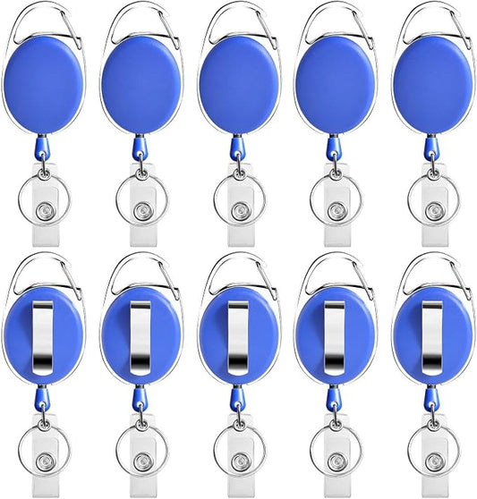 Retractable Badge Holder with Carabiner Reel Clip and Key Ring by moeverEx