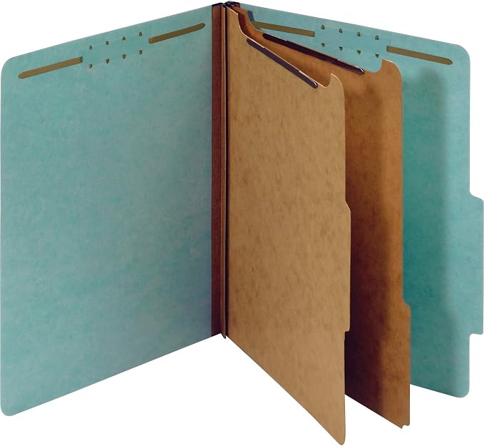 Pendaflex Recycled Classification File Folders, 2 Dividers, 2/5 Tab Cut by TOPSProducts
