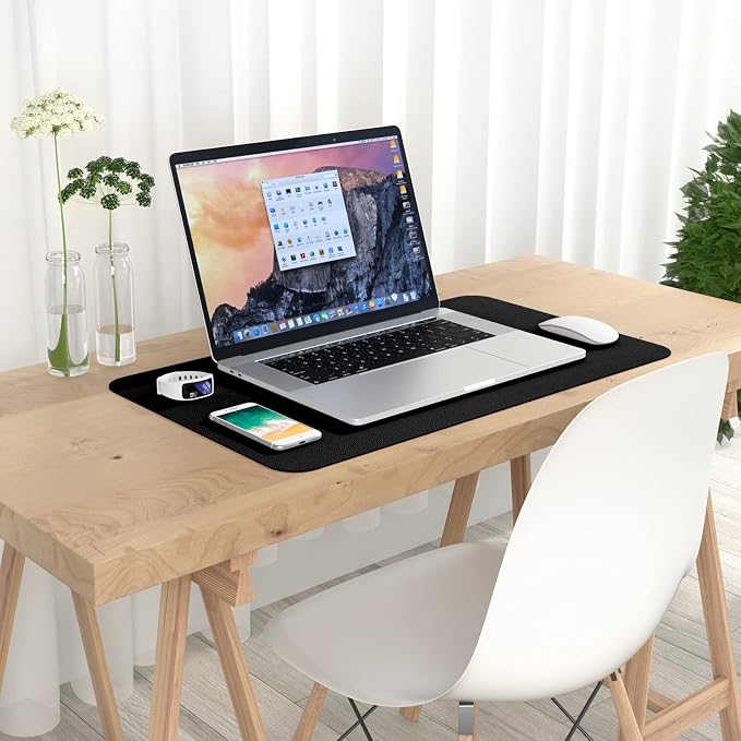 Hsurbtra Desk Pad, 23.6" x 13.8" PU Leather Desk Mat, M Extended Mouse Pad - Image 7