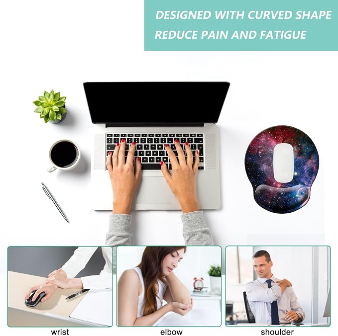 Mouse Pad with Wrist Support, Ergonomic Mouse Pad with Memory Foam Wrist Rest - Image 5