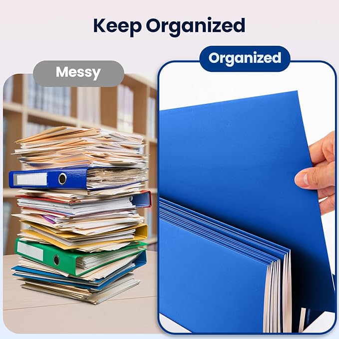 BIBRADAA® 100 Packs Blue Paper Folders - Image 3