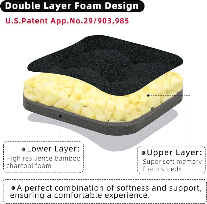 GOFORIT Memory Foam Seat Cushion，Kitchen Chair Cushions - Image 2