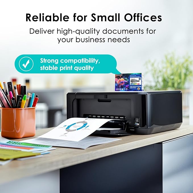 Certified Sustainable Ink Cartridge Replacement for Canon 260 261 260XL 261XL PG-260 CL-261XL Black and Color Combo 2 Pack Compatible for PIXMA TS6420 TS6420a TR7020 TR7020a TR7022a Printer-DeskLoop Office