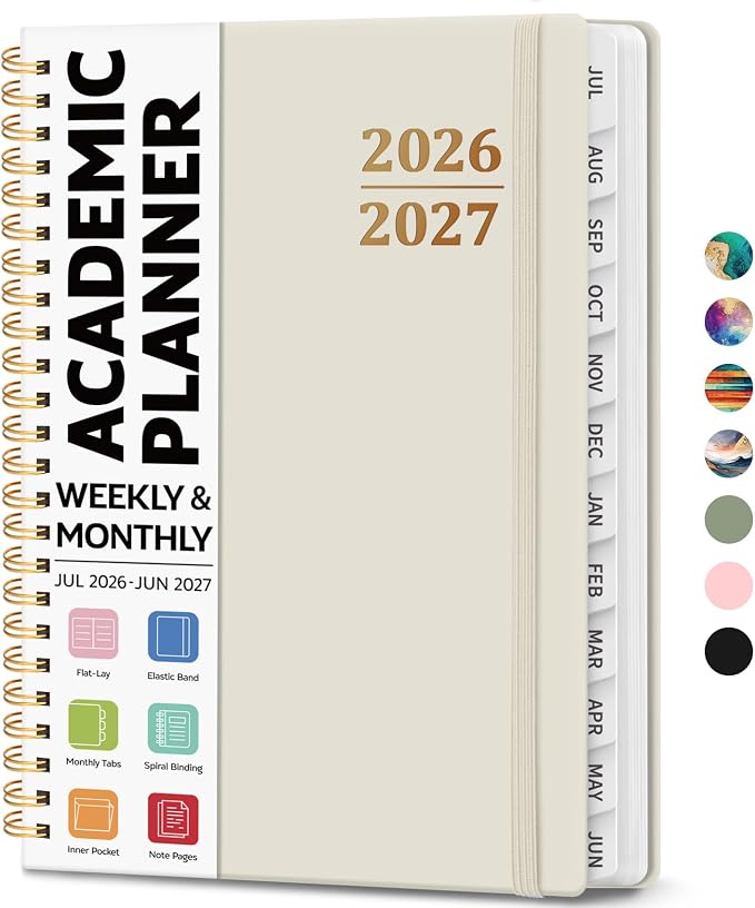 Academic Planner 2026-2027, Weekly and Monthly Calendar Planner Book, July 2026 by JEJEGO
