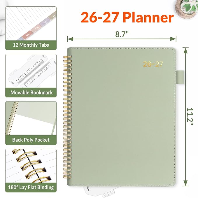 SUNEE 2026-2027 Weekly & Monthly Planner 9"x11.2" - Image 4
