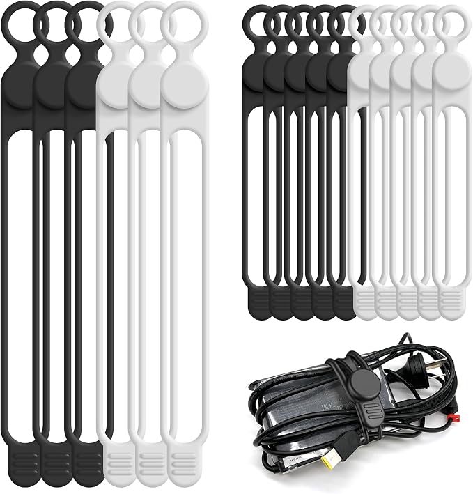 Silicone Cable Ties Cord Organizer Cable Management by ELECTRONICSORGANIZATION