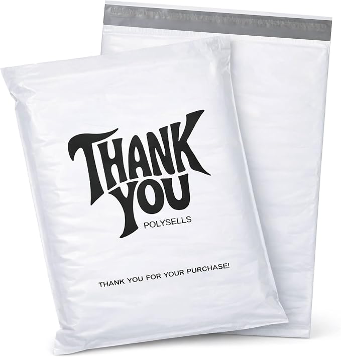 POLYSELLS Thank You Poly Mailers 14.5x19 inches 50 Pcs Waterproof Self-Sealing by POLYSELLS