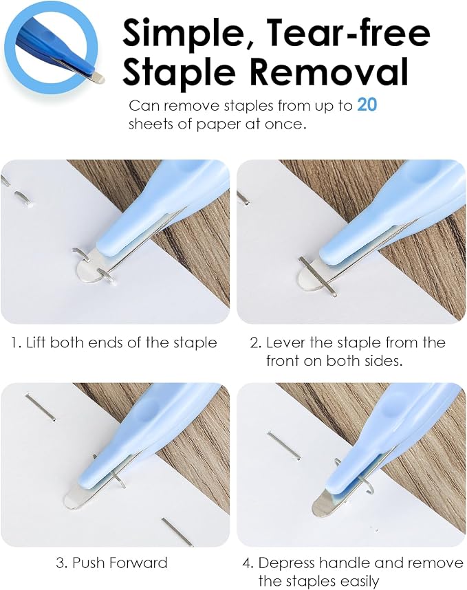 KTRIO Magnetic Staple Remover Tool 4 Pack, Professional Stapler Removers Flat - Image 5