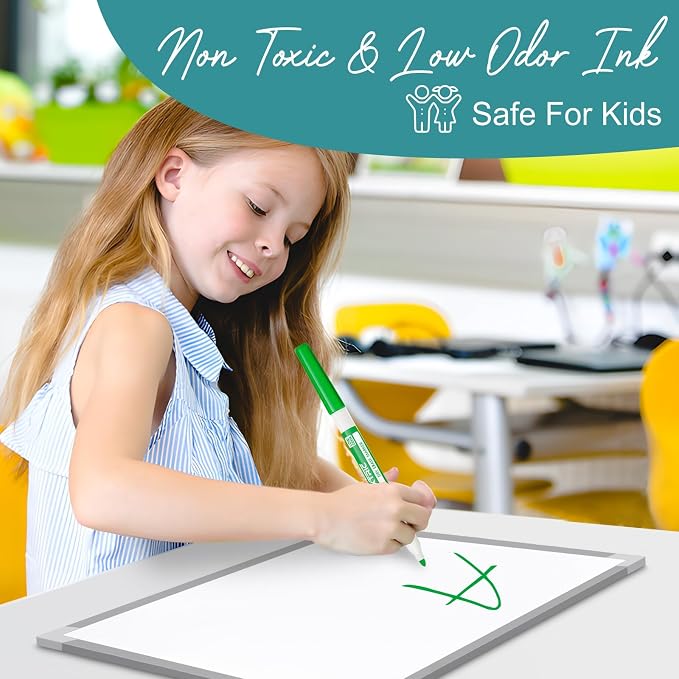 EXTRIC Green Dry Erase Markers Fine Tip 12 PK Whiteboard Markers | Use: School - Image 3