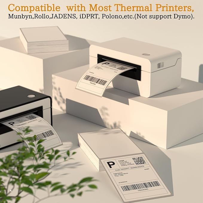 SJPACK 4" x 6" Thermal Labels, 2000 Fanfold Labels, Direct Thermal Shipping - Image 4