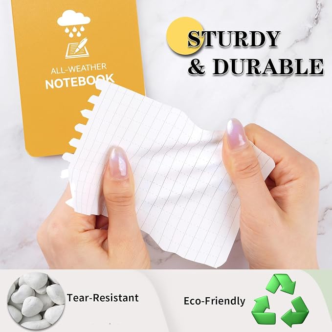 COIDEA Waterproof Notebook, 4 Pack Top-Spiral Pocket Notepad, All Weather - Image 5
