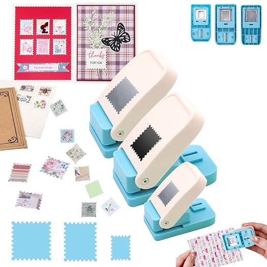 BAOFALI 3Pcs/Set Stamp Punch, 0.6 x 0.5 inch, 1 x 0.8 Inch, 1 inch Rectangular by BAOFALI