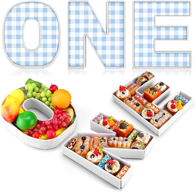 Rossesay 3 Pcs One Large Charcuterie Letter 12'' Fillable Tray Charcuterie Box by Rossesay