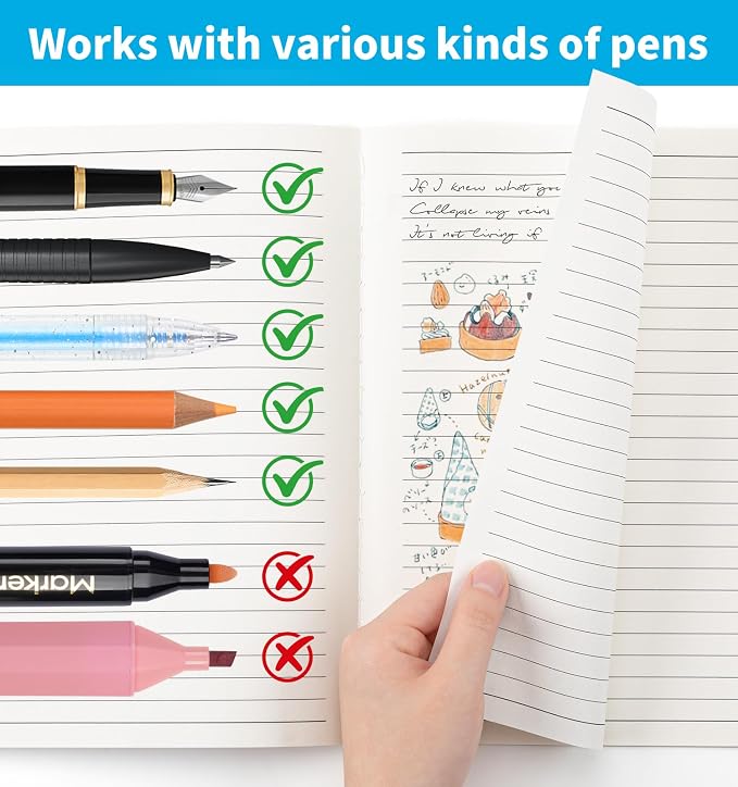 24 Pack Lined Notebook Journals Bulk, 7-1/2" x 9-3/4", Wide Ruled Paper - Image 5