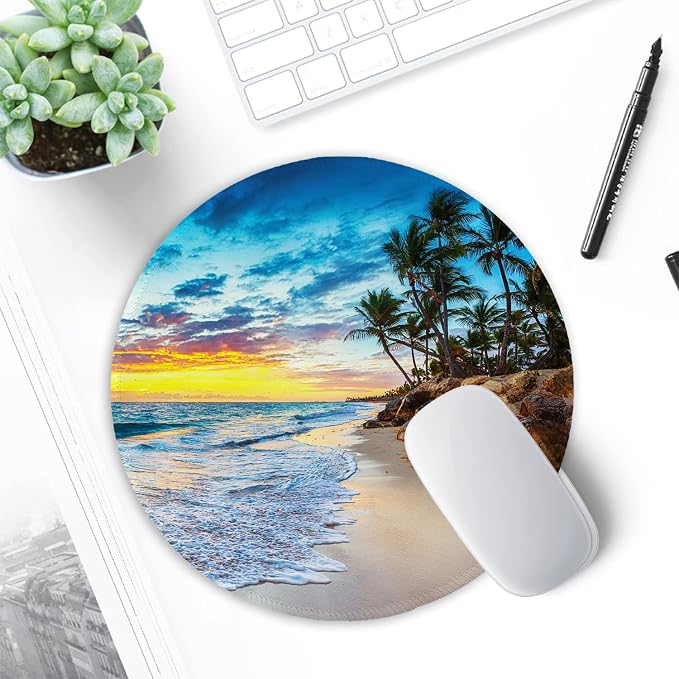 ITNRSIIET Round Mouse Pad with Stitched Edge Premium-Textured Waterproof - Image 7