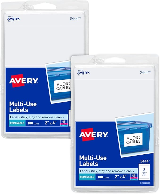 Avery Printable All-Purpose Removable Labels, Customizable Blank White Labels by Avery
