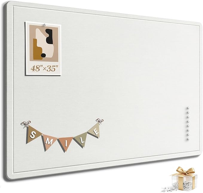 Large Bulletin Board, 48 X 35 Inches Felt Cork Board by Subeauty