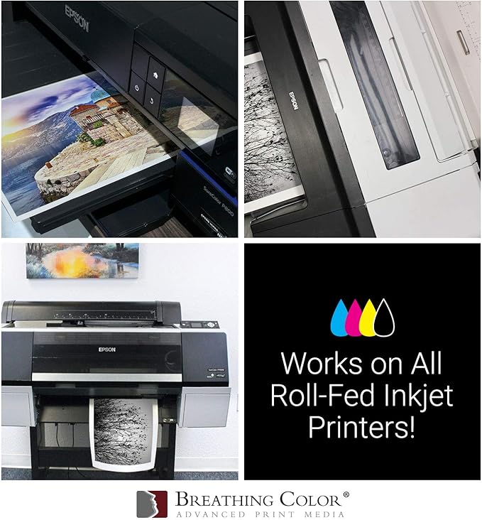 Elegance Velvet 60 in x 40 ft roll is a Premium Matte 310 gsm, Cold Pressed Bright White Museum Grade Fine Art Inkjet Paper, Compatible with Most Dye-Based and Pigment Printers-DeskLoop Office