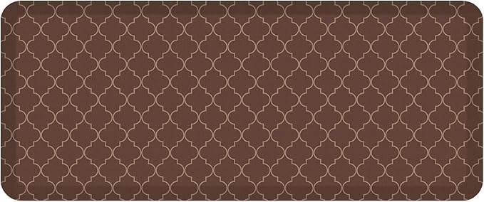 GelPro Anti-Fatigue Designer Comfort Kitchen Floor Mat, 20x48, Trellis Walnut Stain Resistant Surface with 3/4” Thick Ergo-Foam Core for Health and Wellness-DeskLoop Office