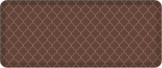GelPro Anti-Fatigue Designer Comfort Kitchen Floor Mat, 20x48, Trellis Walnut Stain Resistant Surface with 3/4” Thick Ergo-Foam Core for Health and Wellness-DeskLoop Office