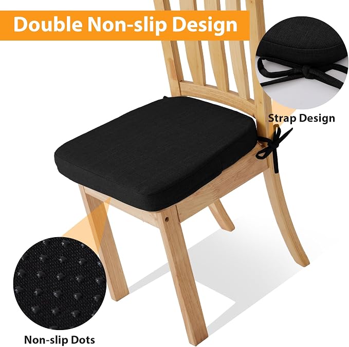 RUQMUISChair Cushions for Dining Chairs, D-Shaped Chair Pads - Image 3