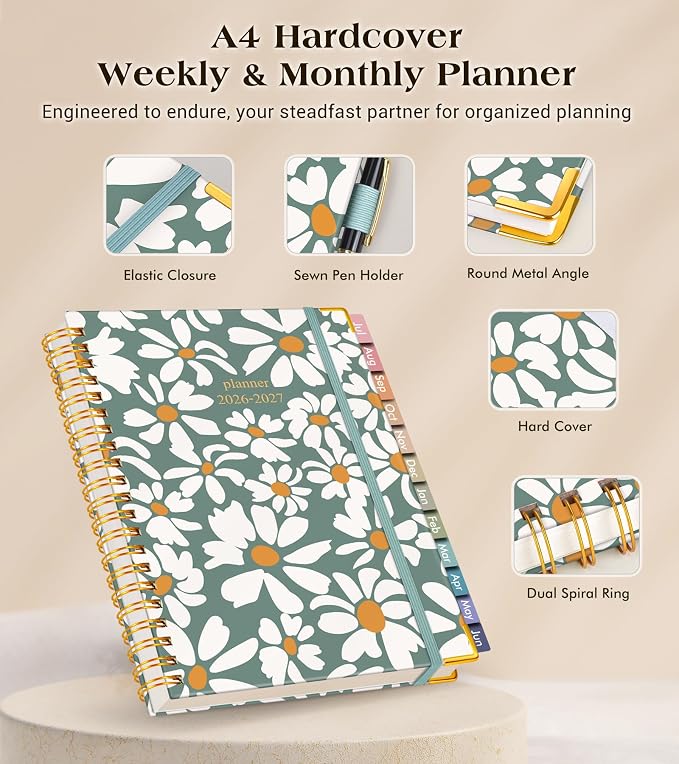 Academic Planner 2026-2027, Hardcover Weekly and Monthly Calendar Planner from - Image 4